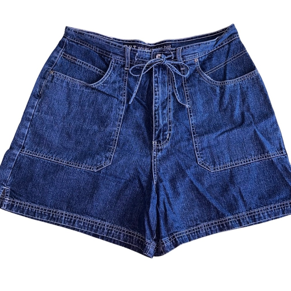 Vintage R.V.T. Denim Jean Shorts Size 33 Inch Waist Serve Piping Hot Blue Cotton
